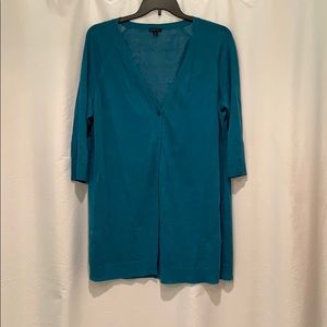 Gorgeous linen Lafayette 148 teal cardigan